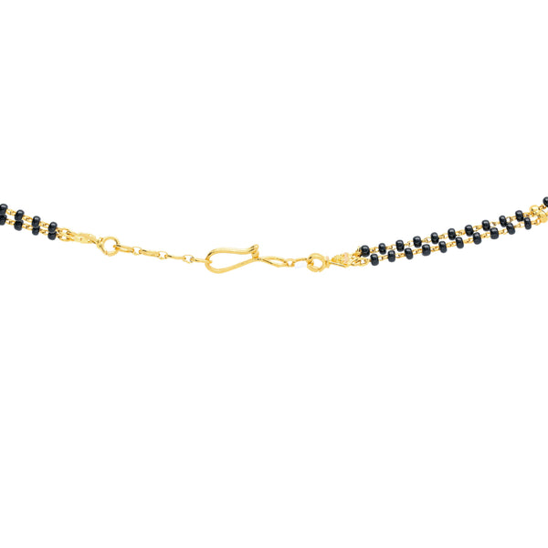 An image of the closure on a 22K gold necklace from Virani Jewelers | Add brilliant golden jewelry to your attire with this 22K yellow gold necklace from Virani Jewele...