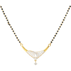 22K Gold Mangalsutra Chain Necklace w/ Colorful Pendant.