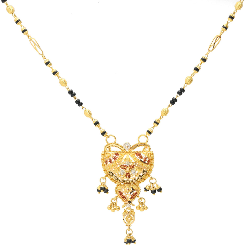 22K Gold Regal Mangalsutra Chain Necklace | 


What more does would a bride need to complete her wedding look other than the 22K Gold Regal M...