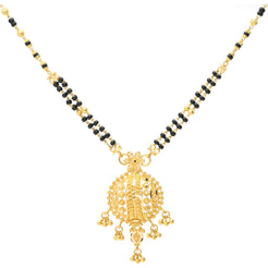 22K Gold Flower Pendant Mangalsutra Chain Necklace