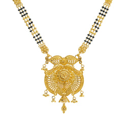 22K Gold Mangalsutra Black Beads Chain, Length 30inches