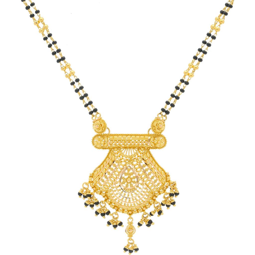 22K Gold Elegant Mangalsutra Black Beads Chain, Length 30inches | 


Floral designs favour every woman and this mangalsutra is a gentle reminder. This 22K yellow g...