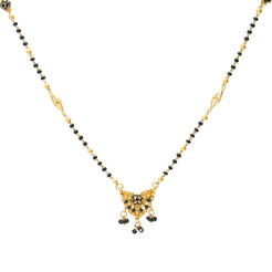 An image of the Trinity Mangalsutra 22K gold chain necklace from Virani Jewelers.