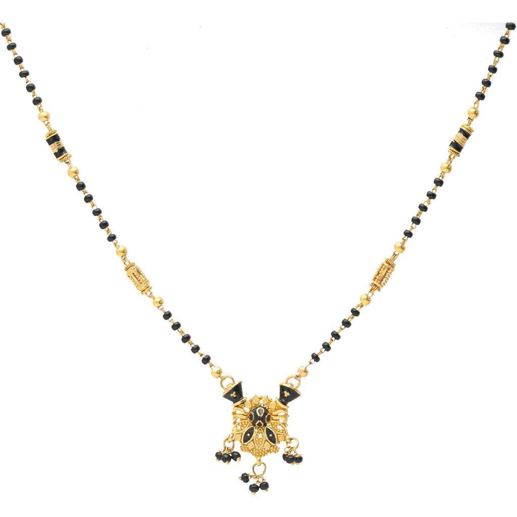 An image of the Vidya Mangalsutra 22K gold chain necklace from Virani Jewelers. | Show your new bride how much you care with the 22K Gold Vidya Mangalsutra Chain Necklace from Vir...