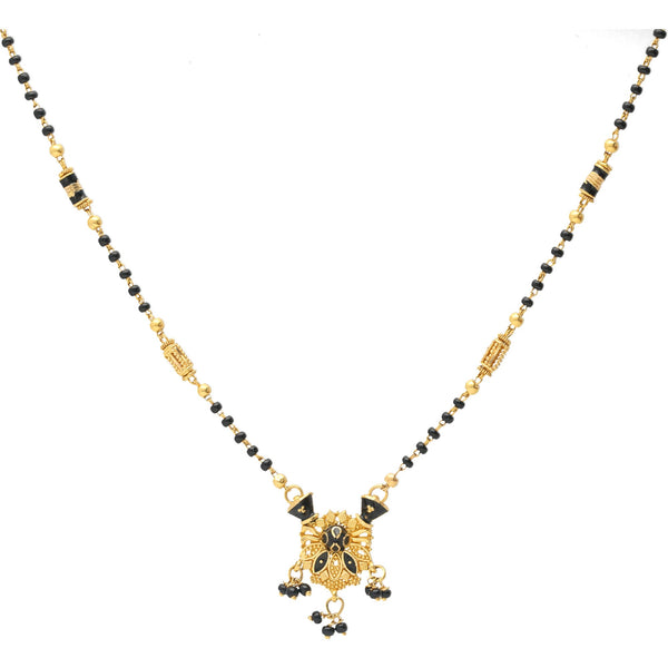 An image of the Vidya Mangalsutra 22K gold chain necklace from Virani Jewelers. | Show your new bride how much you care with the 22K Gold Vidya Mangalsutra Chain Necklace from Vir...