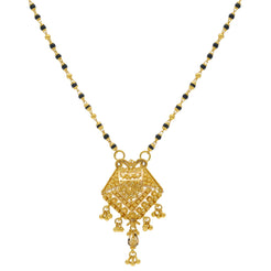 An image of a beautiful 22k gold Indian necklace with a large pendant from Virani Jewelers