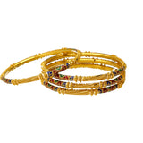22K Yellow Gold Meena Bangle Set (Size 2.6) | 
These beautiful Indian gold bangles will make any outfit pop! The vibrant traditional Indian des...