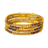 22K Yellow Gold Meena Bangle Set (Size 2.6) | 
These beautiful Indian gold bangles will make any outfit pop! The vibrant traditional Indian des...