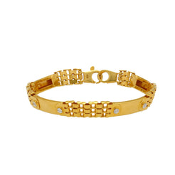 22K Multi Tone Gold Men's Bracelet W/ Bag Strap & Watch Band Links