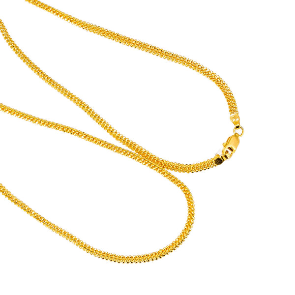 22K Yellow Gold Round Link Chain, 24.2 gm | Add the radiance and sophistication of 22 karat gold to any outfit with this beautiful yellow gol...
