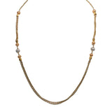 22K Multi Tone Gold Chain W/ Draped Strands & Textured Side Ball Accents | 22K Multi Tone Gold Chain W/ Draped Strands & Textured Side Ball Accents for women. This eleg...