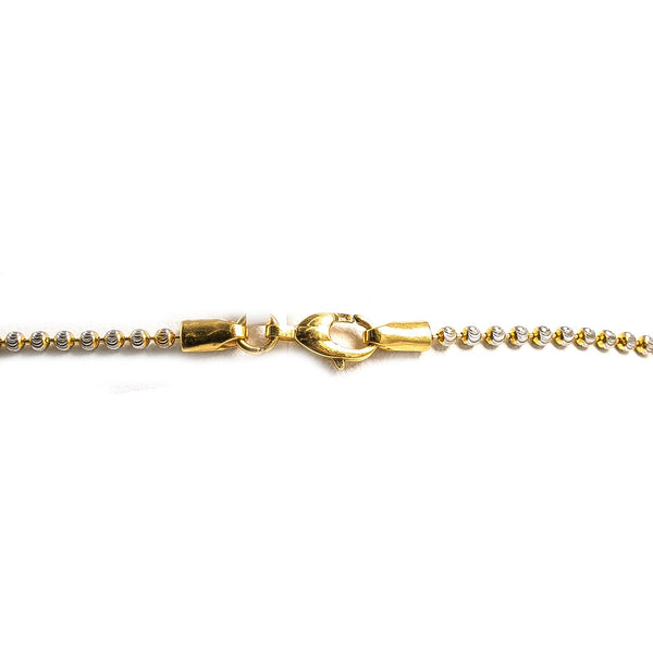 22K Multi Tone Gold Chain W/ Draped Strands & Textured Side Ball Accents | 22K Multi Tone Gold Chain W/ Draped Strands & Textured Side Ball Accents for women. This eleg...