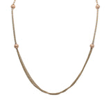 22K Multi Tone Gold Chain W/ Speckled Rose Gold Balls & Draped Column Bead Strands |  22K Multi Tone Gold Chain W/ Speckled Rose Gold Balls & Draped Column Bead Strands for women...