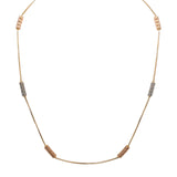 22K Multi Tone Gold Chain W/ Rose & White Gold Detailed Pipe Beads |  22K Multi Tone Gold Chain W/ Rose & White Gold Detailed Pipe Beads for women. This ornate pi...