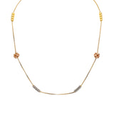 22K Multi Tone Gold Chain W/ Detailed Pipe Beads & Rose Gold Cluster Bead Balls |  22K Multi Tone Gold  Chain W/ Detailed Pipe Beads & Rose Gold Cluster Bead Balls for women. ...