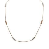 22K Multi Tone Gold Chain W/ White & Rose Gold Detailed Pipe Beads, Size 18 |  22K Multi Tone Gold Chain W/ White & Rose Gold Detailed Pipe Beads, Size 18 for women. This ...