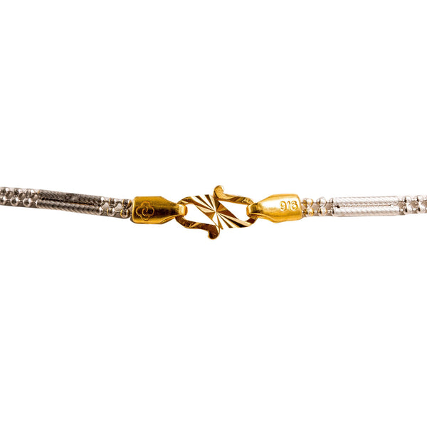 22K Multi Tone Gold Chain W/ Textured Bead Balls & Looped Pipe Beads |  22K Multi Tone Gold Chain W/ Textured Bead Balls & Looped Pipe Beads for women. This beautif...