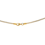 An image of the clasp on the multi-strand 22K gold chain from Virani Jewelers. | Add a splash of color and beauty to your attire with a Multi Tone gold necklace from Virani Jewel...