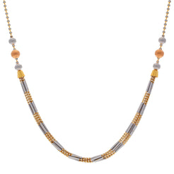 An image of a beautiful Indian gold chain with multiple tones from Virani Jewelers.