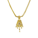 22K Yellow Gold Meenakari Necklace Set W/ Wheat Chains & Abstract Pendants | Enter into every room with statement pieces that speak before you do, such as this exquisite 22K ...