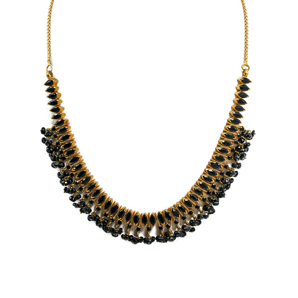 22K Yellow Gold Necklace & Earrings Set W/ Black Sapphires |  22K Yellow Gold Necklace & Earrings Set W/ Black Sapphires  for women. The breathtaking 22K ...