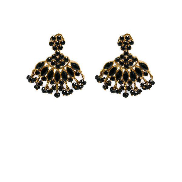 22K Yellow Gold Necklace & Earrings Set W/ Black Sapphires |  22K Yellow Gold Necklace & Earrings Set W/ Black Sapphires  for women. The breathtaking 22K ...