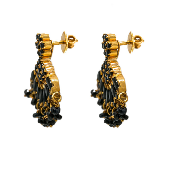 22K Yellow Gold Necklace & Earrings Set W/ Black Sapphires |  22K Yellow Gold Necklace & Earrings Set W/ Black Sapphires  for women. The breathtaking 22K ...
