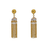 An image of the dangle 22K gold earrings with uncut diamonds and pearls from Virani Jewelers. | Show off your glamorous side with this dazzling 22K gold necklace set from Virani Jewelers!

Made...