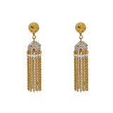 An image of the dangle 22K gold earrings with uncut diamonds and pearls from Virani Jewelers. | Show off your glamorous side with this dazzling 22K gold necklace set from Virani Jewelers!

Made...