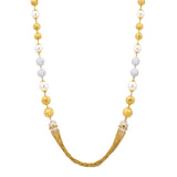 An image of the 22K gold necklace with white and yellow gold and uncut diamonds from Virani Jewelers. | Show off your glamorous side with this dazzling 22K gold necklace set from Virani Jewelers!

Made...