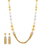 An image of the glamorous 22K gold necklace set from Virani Jewelers. | Show off your glamorous side with this dazzling 22K gold necklace set from Virani Jewelers!

Made...