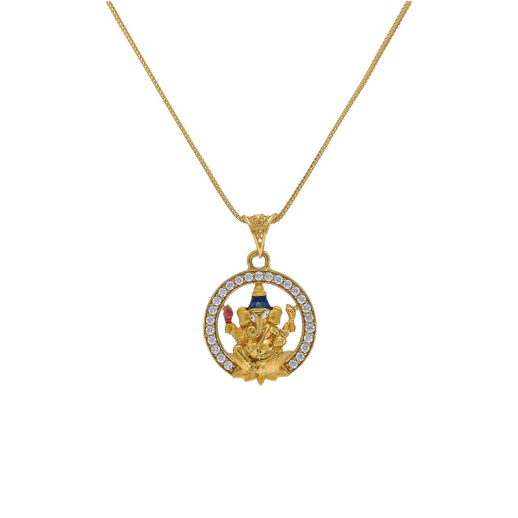 An image of an Indian pendant featuring Ganesh from Virani Jewelers. | Add unique style to your look with this gorgeous Ganesh pendant from Virani Jewelers!

Features a...