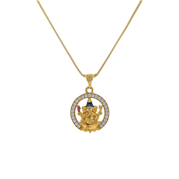 An image of an Indian pendant featuring Ganesh from Virani Jewelers. | Add unique style to your look with this gorgeous Ganesh pendant from Virani Jewelers!

Features a...