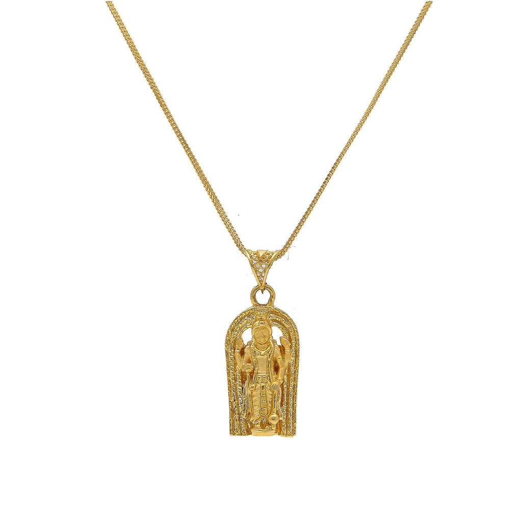 An image of the 22K gold Laxmi Indian pendant from Virani Jewelers. | Show your appreciation for Indian culture with the Laxmi pendant from Virani Jewelers!

Made with...