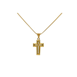 22K Yellow Gold Open Cut Cross Pendant