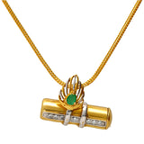 22K Multi-Tone Gold Emerald Leaf Pendant | 
The 22K Multi - Tone Gold Emerald Leaf Pendant is truly a one of a kind Virani design. This arti...