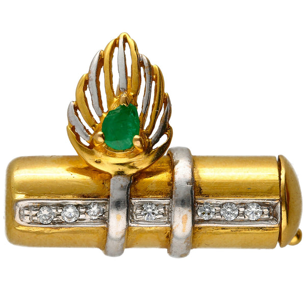 22K Multi-Tone Gold Emerald Leaf Pendant | 
The 22K Multi - Tone Gold Emerald Leaf Pendant is truly a one of a kind Virani design. This arti...