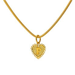 22K Yellow Gold Perforated "P" Pendant