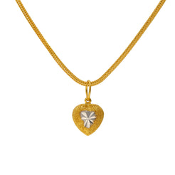 22K Yellow and White Gold Ananya Heart Pendant