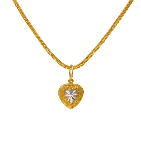 22K Yellow and White Gold Ananya Heart Pendant | 
The 22K Yellow and White Gold Ananya Heart Pendant's ultra feminine design from Virani Jewelers ...