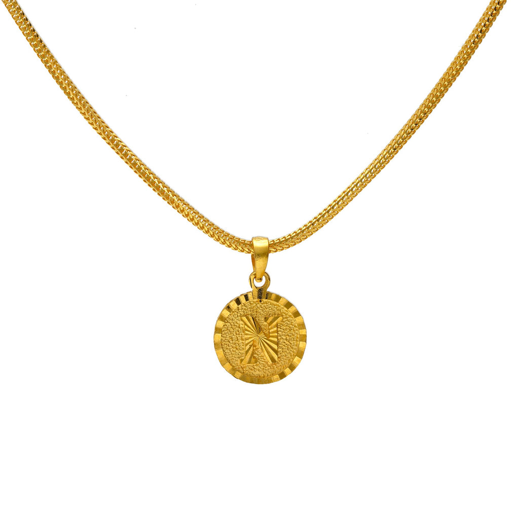 22K Yellow Gold "N" Medallion Pendant | 
This beautiful letter 