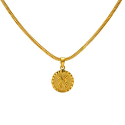 22K Yellow Gold "N" Medallion Pendant