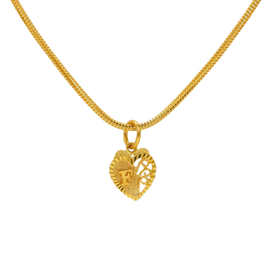 22K Yellow Gold Art Deco Heart Shaped "F" Pendant | 
The 22K Yellow Gold Art Deco Heart Shaped 