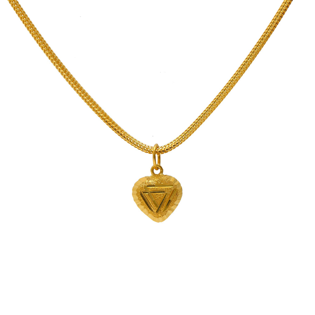 22K Yellow Gold Love Triangle Pendant | 
Women both young and old love the 22K Yellow Gold Love Triangle Pendant from Virani Jewelers. Th...