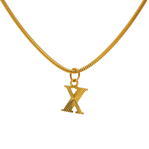 22K Yellow Gold Engraved "X" Pendant | 
The 22K Yellow Gold Engraved 