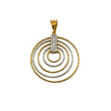 22K Multi Tone Gold Pendant Set W/ CZ Gems & Multi Layer Hoop Design |  22K Multi Tone Gold Pendant Set W/ CZ Gems & Multi Layer Hoop Design for women. This beautif...