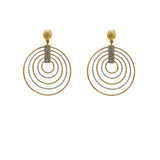 22K Multi Tone Gold Pendant Set W/ CZ Gems & Multi Layer Hoop Design |  22K Multi Tone Gold Pendant Set W/ CZ Gems & Multi Layer Hoop Design for women. This beautif...