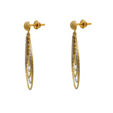 22K Multi Tone Gold Pendant Set W/ CZ Gems & Multi Layer Hoop Design |  22K Multi Tone Gold Pendant Set W/ CZ Gems & Multi Layer Hoop Design for women. This beautif...