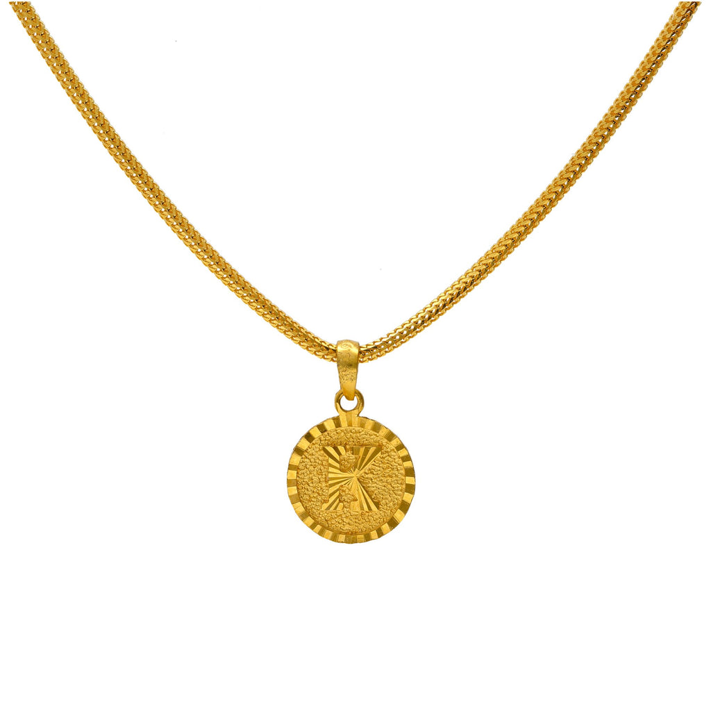 22K Yellow Gold "K" Medallion Pendant | 
This beautiful letter 