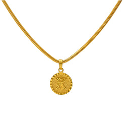 22K Yellow Gold "K" Medallion Pendant